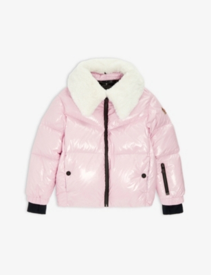 MONCLER Edling faux-fur collar shell-down jacket 4-14 years