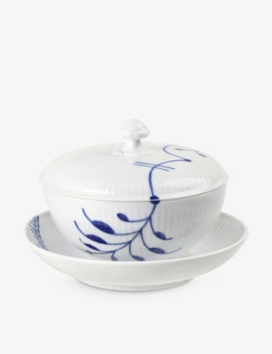 Royal Copenhagen Blue Fluted Mega Porcelain Bowl And Saucer 12.5cm