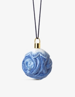 ROYAL COPENHAGEN: Blue Collectibles 2023 Hedgehog porcelain Christmas decoration 10cm