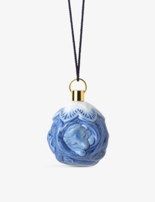 ROYAL COPENHAGEN: Blue Collectibles 2023 Hedgehog porcelain Christmas decoration 10cm