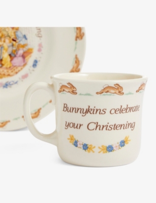 ROYAL DOULTON: Bunnykins children's christening bone-chain plate and mug set