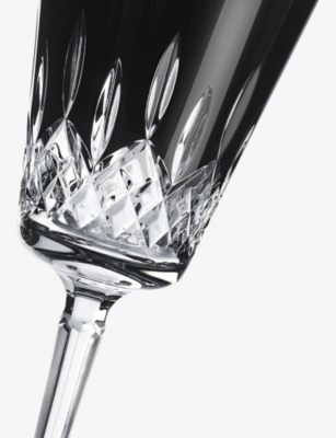 WATERFORD: Lismore Black medium crystal goblets set of two
