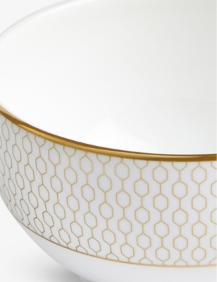 Wedgwood Gio Gold Metallic Geometric-pattern Bone-china Bowl 11cm