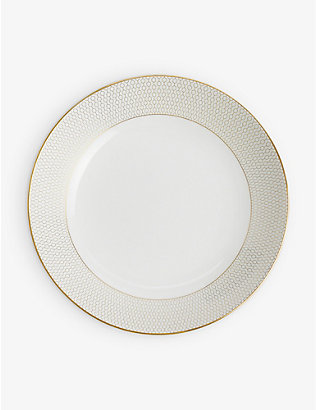 WEDGWOOD: Gio Gold geometric-pattern bone-china pasta bowl 24cm