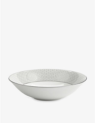 WEDGWOOD: Gio Platinum geometric-pattern bone-china cereal bowl 20cm