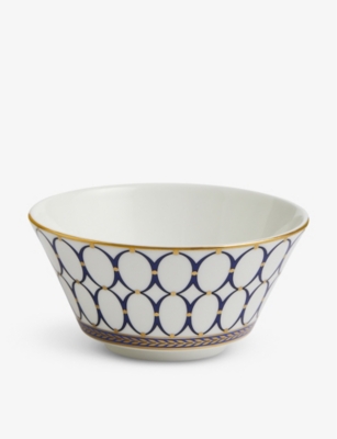 Wedgwood Renaiss Gold Gilded Graphic-pattern Bone-china Rice Bowl 11.5cm