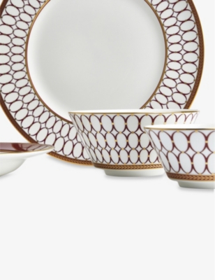 WEDGWOOD: Renaissance Red bone china eight-piece dinner set