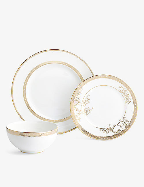 WEDGWOOD: Wedgwood x Vera Wang Lace Gold 12-piece china dining set
