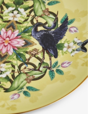 WEDGWOOD: Waterlily kaleidoscopic-print gilded bone-china plate 20cm