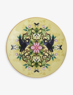 WEDGWOOD - Waterlily kaleidoscopic-print gilded bone-china plate