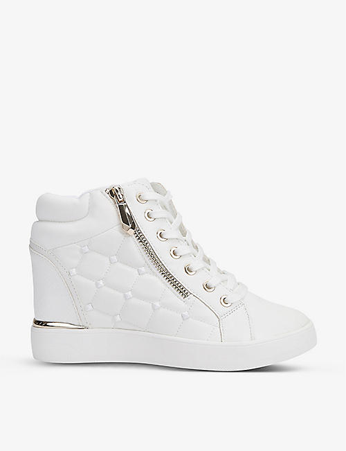ALDO: Ailannah quilted heeled faux-leather trainers