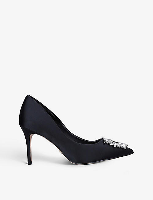 ALDO: Platine embellished-detail satin court shoes