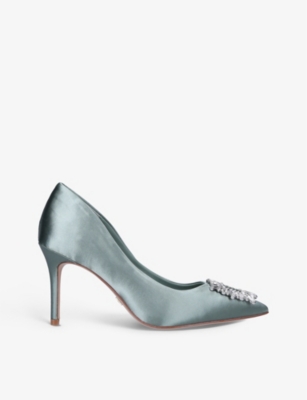 ALDO: Platine embellished-detail satin court shoes