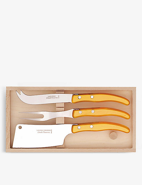CLAUDE DOZORME: Laguiole stainless-steel cheese serving set of three