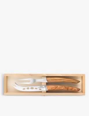 CLAUDE DOZORME: La Thiers stainless-steel cheese knife and fork set
