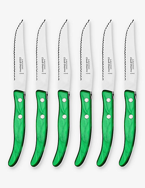CLAUDE DOZORME: Laguiole stainless-steel steak knives set of six