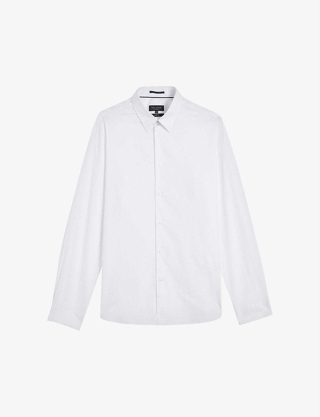 Shop Ted Baker Hysopss Polka-dot Regular-fit Cotton Shirt In White