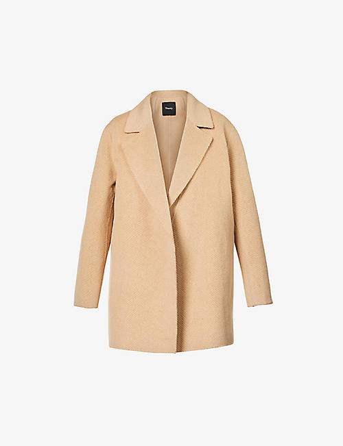 THEORY: Clairene notched-lapel regular-fit wool coat