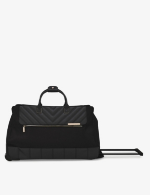 Ted Baker Black Amaiya Woven Cabin Trolley Duffel Bag ModeSens