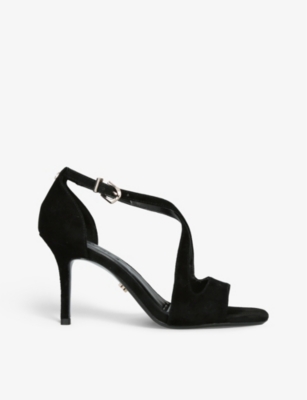 CARVELA: Symmetry cross-over leather heeled sandals