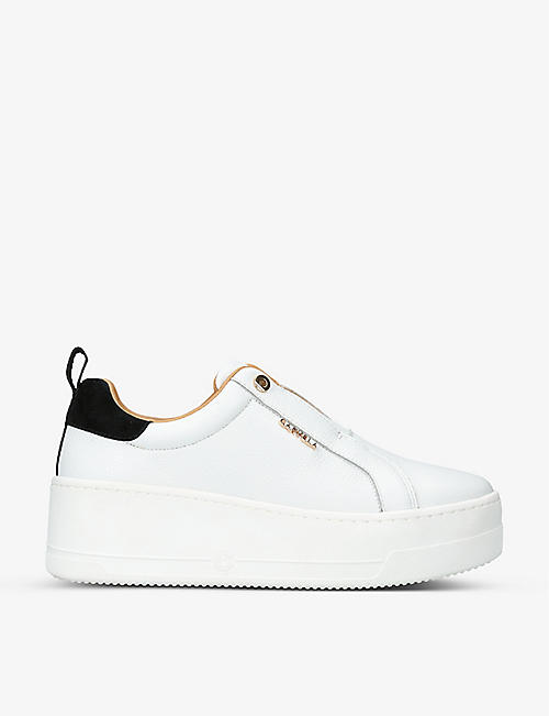 CARVELA: Connected slips-on leather flatofrm trainers