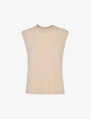 Whistles Womens Cream Sleeveless Wool Tank Top