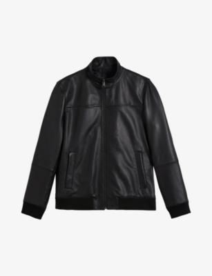 TED BAKER - Dwite high-neck leather jacket | Selfridges.com