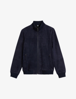 TED BAKER: Peveril funnel-neck suede jacket