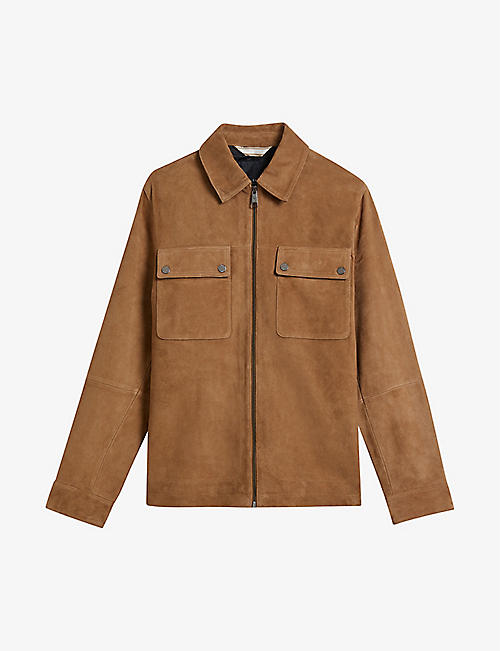 TED BAKER: Thierry regular-fit suede shacket