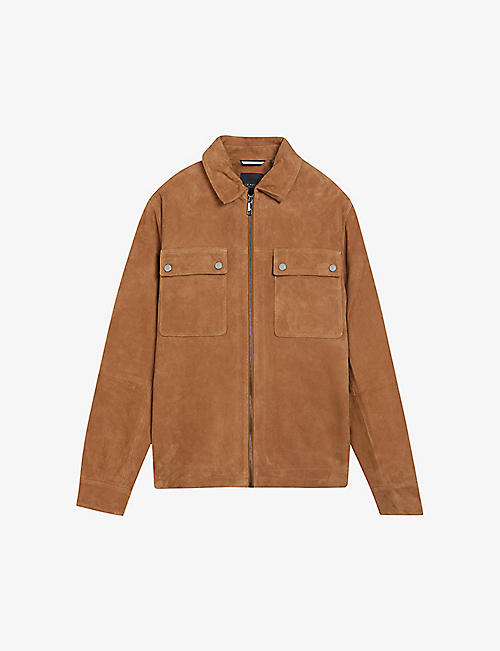 TED BAKER: Thierry regular-fit suede shacket