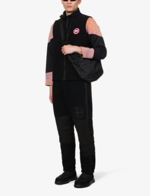 Shop Canada Goose Men's Black Mersey Funnel-neck Recycled-wool-blend Vest