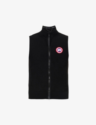 Canada Goose Mens Black Mersey Funnel-neck Recycled-wool-blend Vest