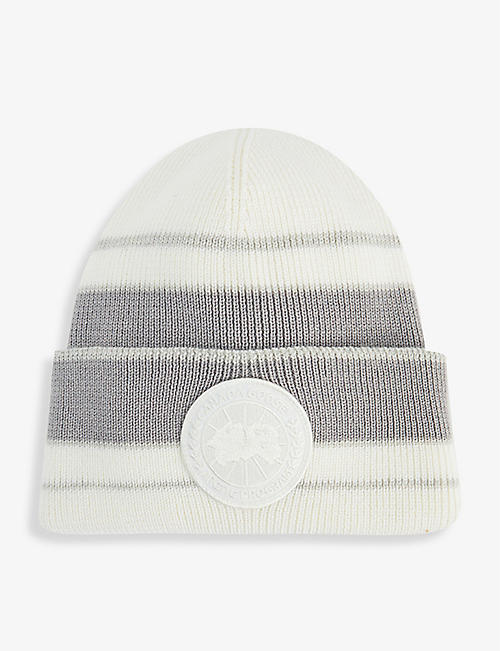 CANADA GOOSE：Heritage 徽标贴片羊毛毛线帽