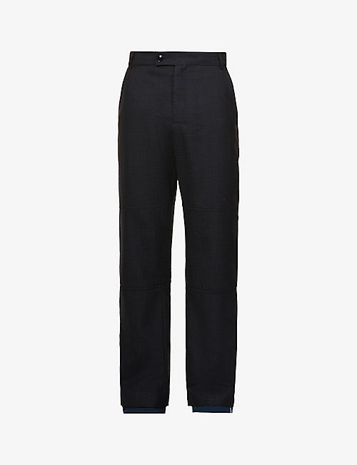 MARTINE ROSE: Plaid-patterned relaxed-fit straight-leg wool trousers