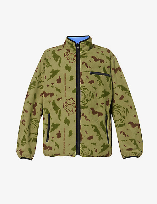 BILLIONAIRE BOYS CLUB: Camouflage-pattern reversible shell and fleece jacket