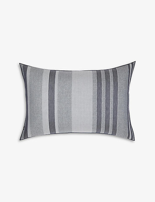 BOSS: Chine Stripes graphic-print cotton pillowcase 50cm x 75cm