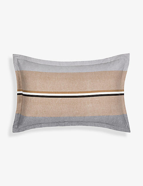 BOSS: Iconic Stripe graphic-print cotton pillowcase 50cm x 75cm