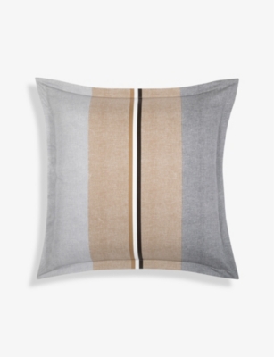Hugo Boss Boss Multicoloured Iconic Stripe Graphic-print Cotton Square Pillowcase 65cm X 65cm