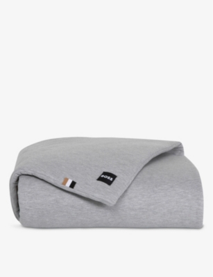 is vinter Stat Hugo Boss Boss Grey Sense Logo-embroidered Cotton-blend Bed Runner 90cm |  ModeSens