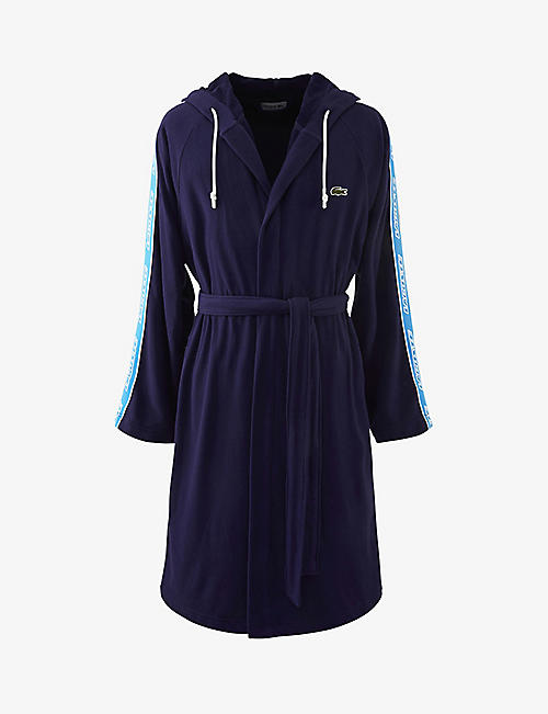 LACOSTE: LActive hooded organic cotton-jersey bath robe