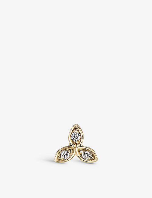THE ALKEMISTRY: Métier by Tomfoolery 9ct yellow-gold and 0.01ct diamond stud single earring