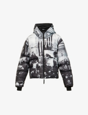 MSFTSREP SNOW BRAND-PRINT BOXY-FIT SHELL JACKET