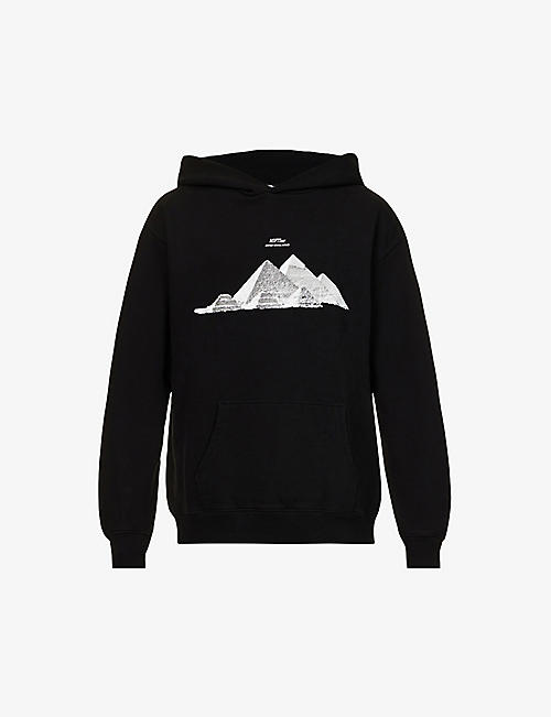 MSFTSREP: Mystery School pyramids-print relaxed-fit cotton-jersey hoody