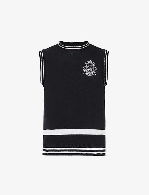 MSFTSREP: Graphic-embroidered organic-cotton knit vest