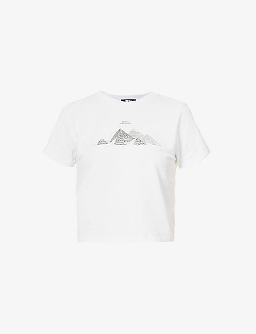 MSFTSREP: Mystery School pyramids-print cotton-jersey T-shirt