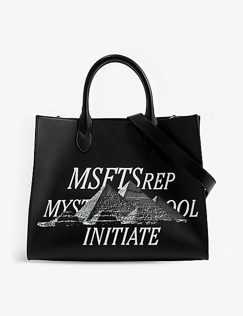 MSFTSREP: Crest pyramid-print faux-leather tote bag