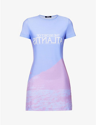 MSFTSREP: Atlantis abstract-print stretch-woven mini dress