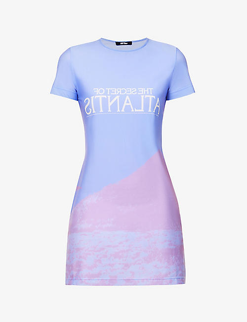 MSFTSREP: Atlantis abstract-print stretch-woven mini dress