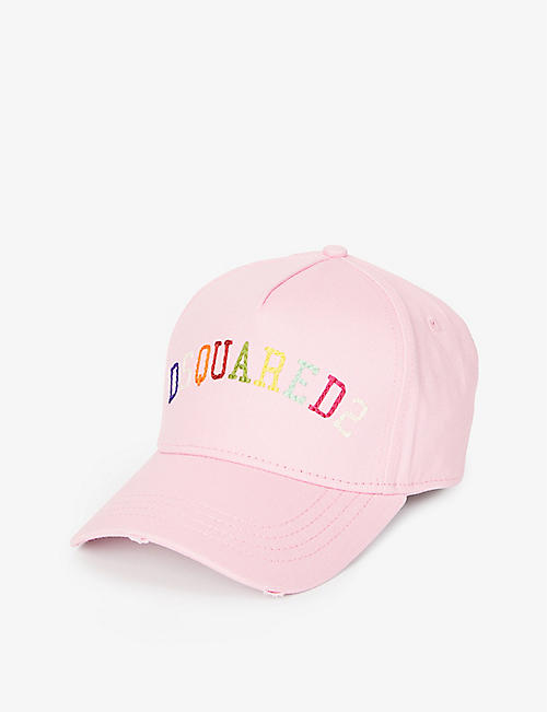 DSQUARED2: Rainbow logo-embroidered cotton baseball cap