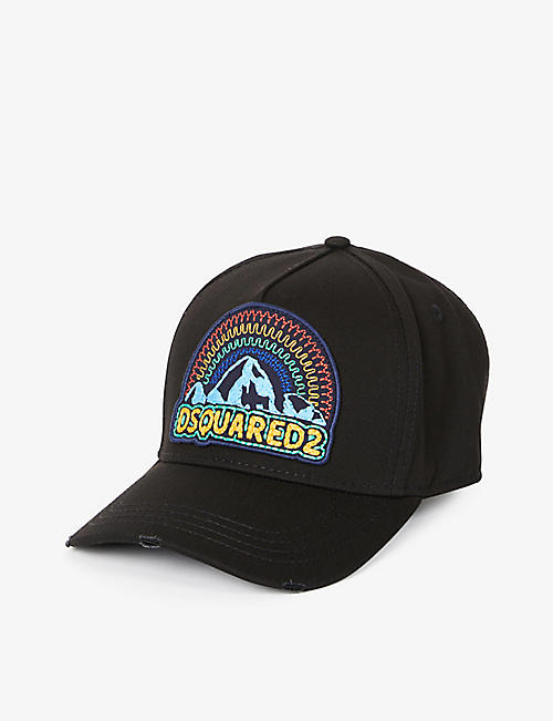 DSQUARED2：彩虹图案刺绣棉质棒球帽